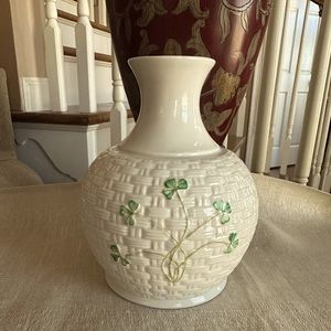 Belleek Basket Weave Vase